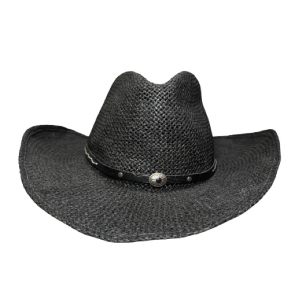 Stetson Black Woven Cowboy Hat with Concho Band